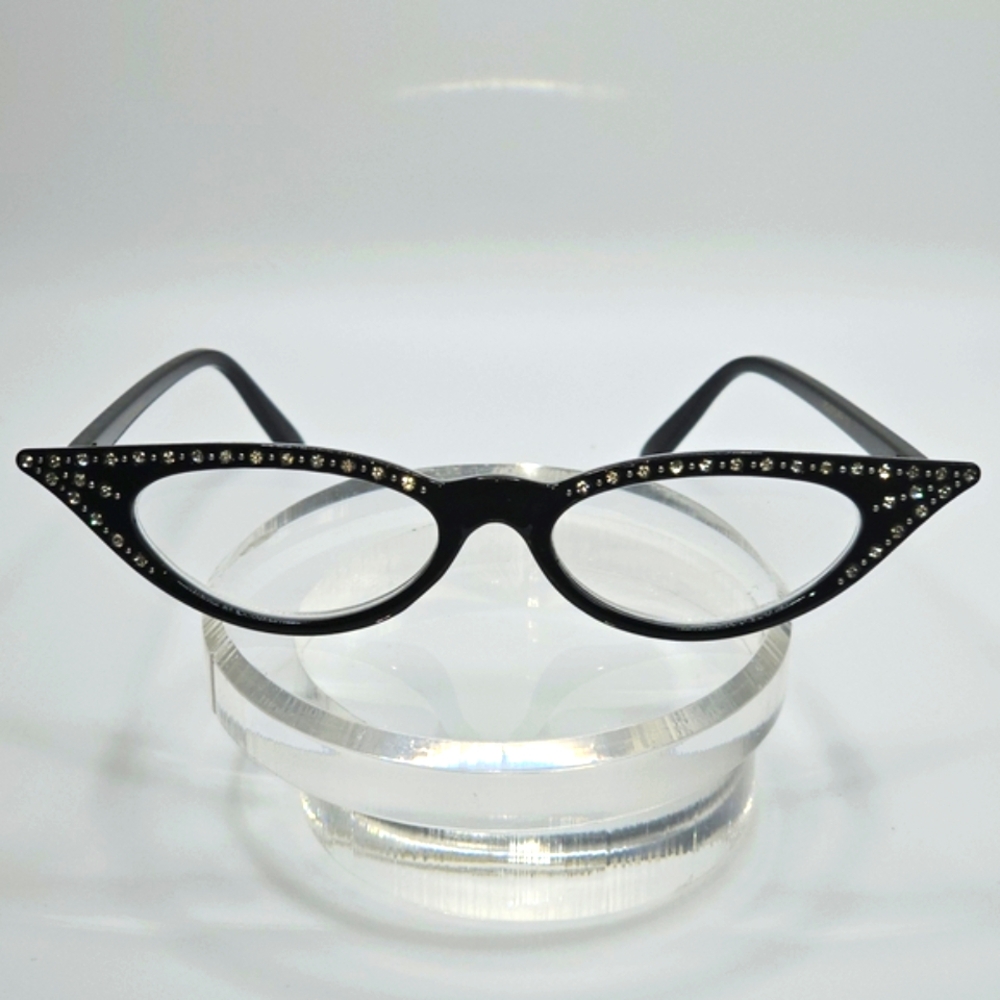 Stylish Black Rhinestone Cat-Eye Glasses - Picture 5 of 5